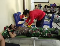 Meriahkan HUT Bhayangkara ke-75, Jajaran Kodim 0426 Tuba Ikut Donor Darah