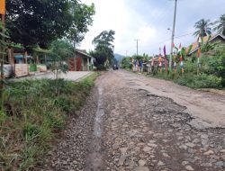 Jalan Penghubung Dua Kecamatan di Kabupaten Way Kanan Rusak Parah