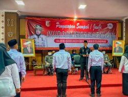 Bupati Winarti Diwakili Asisten 1 Dr Akhmad Suharyo M.Si Lantik BPK Kecamatan Gedung Aji 